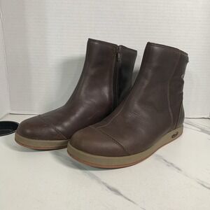 CHACO DARCY WATERPROOF LEATHER BOOTS WOMENS 7 BROWN ANKLE-MID  BOOTS